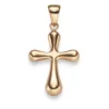 Anhänger Kreuz abgerundet 31,5x17mm aus 585 Gold Rotgold glänzend