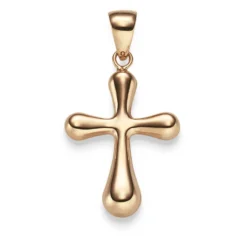 Anhänger Kreuz abgerundet 31,5x17mm aus 585 Gold Rotgold glänzend