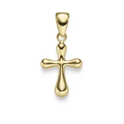 Anhänger Kreuz abgerundet 23,5x12mm aus 750 Gold Gelbgold glänzend