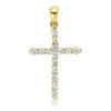 Anhänger Kreuz aus 750 Gelbgold 15 Brillanten 0,4ct TW-SI 24,5x13,7mm mit Öse