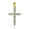 Anhänger Kreuz aus 750 Gelbgold 11 Brillanten 0,71ct TW-VSI/SI 25,1x14,1mm