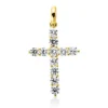 Anhänger Kreuz aus 750 Gelbgold 11 Brillanten 0,83ct TW-SI 25,5x14,6mm mit Öse