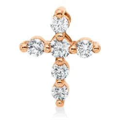 Anhänger Kreuz aus 585 Gold Rotgold 6 Brillanten 0,33ct W-SI/PI 13x10,4mm