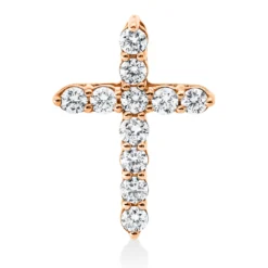 Anhänger Kreuz aus 750 Gold Rotgold 11 Brillanten 0,31ct TW-SI 15,4x11,1mm