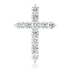 Anhänger Kreuz aus 750 Gold Weißgold 11 Brillanten 2,98ct TW-SI 30x22mm