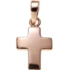 Anhänger Kreuz aus 925 Silber rotvergoldet glänzend schlicht 13,2x8,6mm
