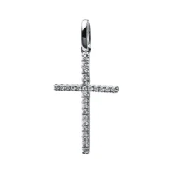 Anhänger Kreuz aus 750 Weißgold 27 Brillanten 0,06ct TW-VSI/SI 15,9x10,8mm