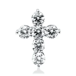 Anhänger Kreuz aus 750 Weißgold 6 Brillanten 0,62ct W-SI 12,8x9,9mm