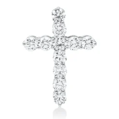 Anhänger Kreuz aus 750 Weißgold 11 Brillanten 3,67ct F-VSI/SI 31,5x22,7mm