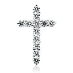 Anhänger Kreuz aus 750 Weißgold 12 Brillanten 0,59ct TW-VSI/SI 19,4x12,5mm
