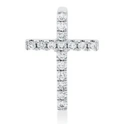 Anhänger Kreuz aus 750 Weißgold 16 Brillanten 0,05ct W-SI 9,9x6,9mm