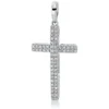 Anhänger Kreuz aus 750 Weißgold 60 Brillanten 0,14ct TW-PI 27,6x12,5mm mit Öse