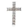 Anhänger Kreuz aus 750 Weißgold 12 Diamanten Prinzess-Schliff 1,31ct braun