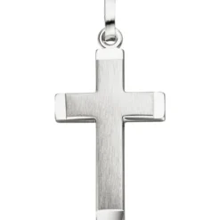 Anhänger Kreuz Kreuzanhänger Silberanhänger Silberkreuz 28,4x15,5mm, 925 Silber
