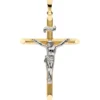Anhänger Kreuz mit Jesus 333 Gelbgold bicolor teilmattiert 38x25mm Korpus INRI
