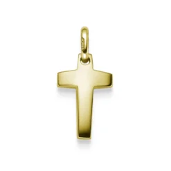 Anhänger Kreuz 22x10mm aus 585 Gold Gelbgold Halsschmuck schlicht massiv