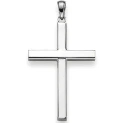 Anhänger Kreuz 38x20,5mm aus 750 Gold Weißgold Halsschmuck schlicht