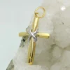 Anhänger Kreuz 20x14mm aus 9Kt 375 Gold Gelbgold teilrhodiniert bicolor glänzend