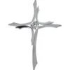 Anhänger Kreuz 25,7x18,5mm 925 Silber teil-matt mit Zirkonia Kreuzanhänger