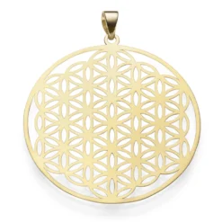 Anhänger Lebensblume mit Ornament Ø35mm 585 Gold Gelbgold rund Halsschmuck