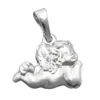 Anhänger liegender Engel 9x13mm aus 925 Sterling Silber mattiert