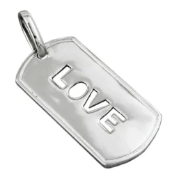 Anhänger Love aus 925 Silber, glänzend, rhodiniert, 32x16mm, Damen