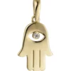 Anhänger magisches Symbol Hand der Fatima mit Auge Zirkonia 333 Gold Gelbgold