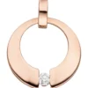 Anhänger mit Diamant 0.08Ct W/SI Brillant 585 Gold Rotgold kreisförmig rund