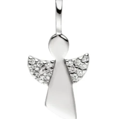 Anhänger mit Halskette Engel Schutzengel mit Zirkonia 925 Silber 42cm für Kinder