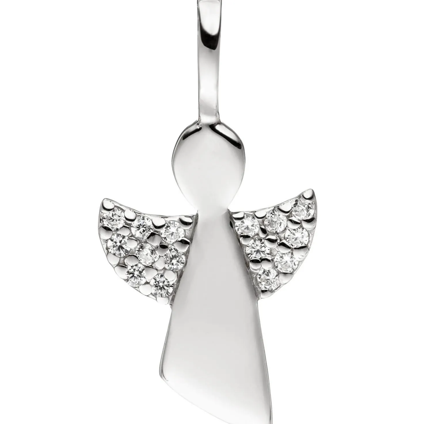 Anhänger mit Halskette Engel Schutzengel mit Zirkonia 925 Silber 38cm für Kinder