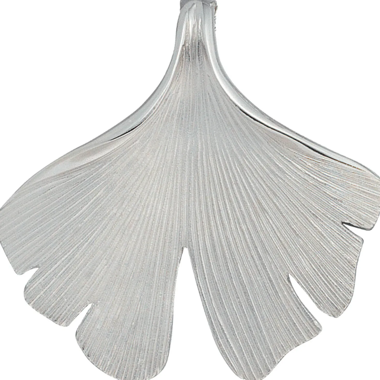 Anhänger mit Halskette Ginkgoblatt aus 925 Silber mattiert 45cm Ginko Ginkgo