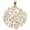 Anhänger mit Ranken Ornament Olivenzweig 34x28mm aus 585 Gold Gelbgold
