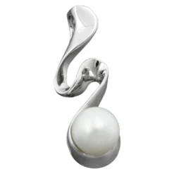 Anhänger mit Süßwasser Zuchtperle 6mm weiß 925 Silber rhodiniert