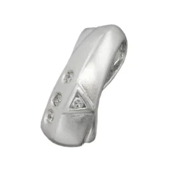 Anhänger mit 3+1 Zirkonia, 925 Silber, matt-glänzend, 20x9mm, Damen