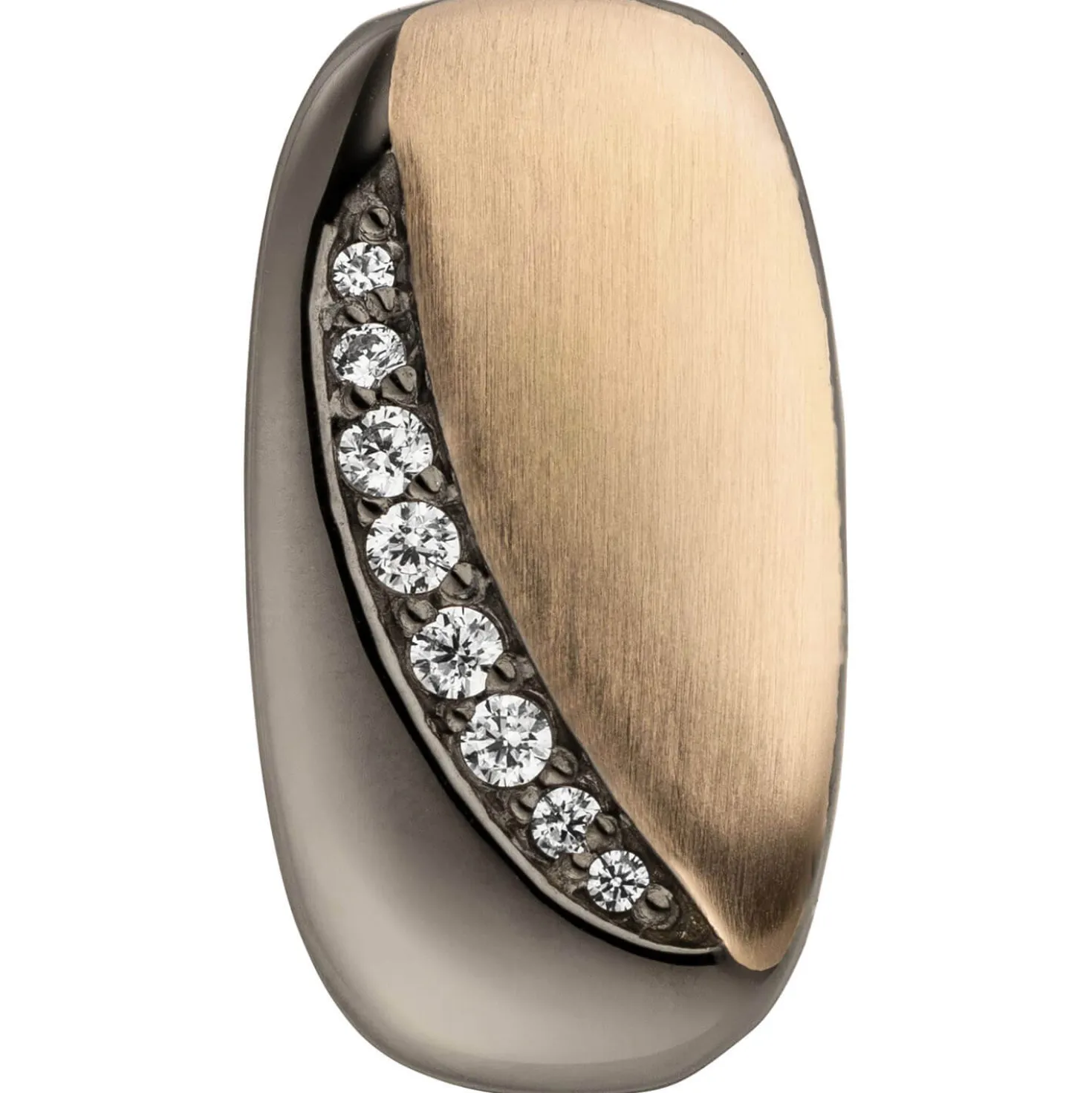 Anhänger mit 8 Zirkonia weiß, 925 Silber schwarz rhodiniert 18x9,8mm Halsschmuck