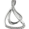 Anhänger mit 20 Zirkonia weiß 925 Silber rhodiniert 25,7x18,8mm Halsschmuck