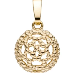 Anhänger Ø 10,9mm aus 333 Gold Gelbgold Halbkugel rund mit Muster