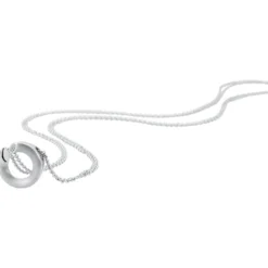 Anhänger Ø 16,6mm aus 585 Gold Weißgold mattiert 3 Diamanten 0,019 Ct. W-SI