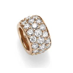 Anhänger 9,5mm Bead Ring mit 42 Diamanten 0,85ct 750 Gold Rotgold