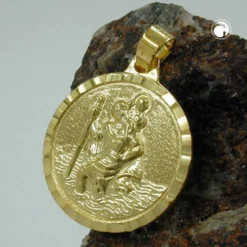 Anhänger 17mm Halsschmuck Christophorus 375 Gold Gelbgold