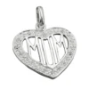 Anhänger 20mm Herz MOM Zirkonia 925 Silber Sterlingsilber Silberanhänger Damen