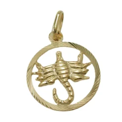 Anhänger 15mm Kettenanhänger Sternzeichen Skorpion aus 375 Gold Gelbgold Unisex