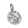 Anhänger 12mm Medaille My Little Pony schwarz 925 Silber Kinder Silberanhänger