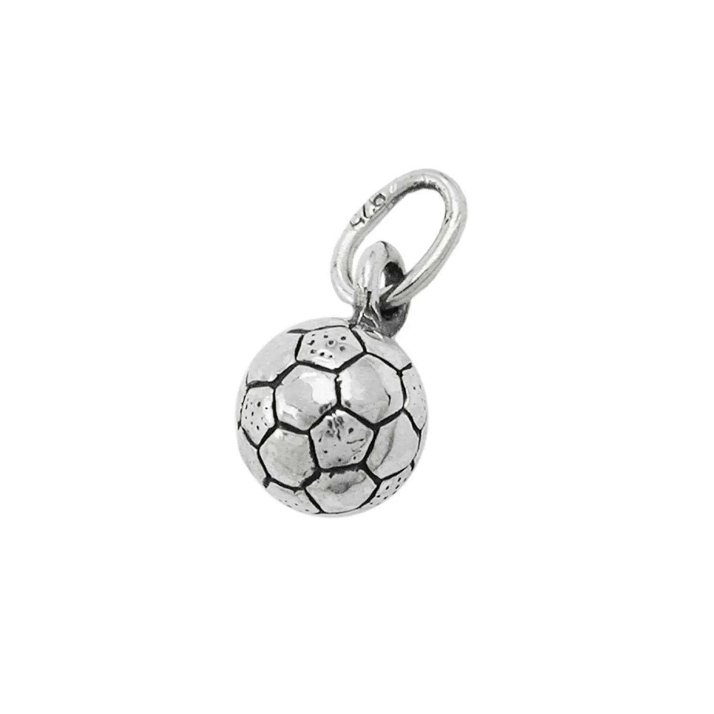 Anhänger 7mm Silberanhänger Fußball geschwärzt 925 Silber Kinder