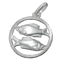 Anhänger 15mm Silberanhänger Sternzeichen Fische 925 Echtsilber für Damen