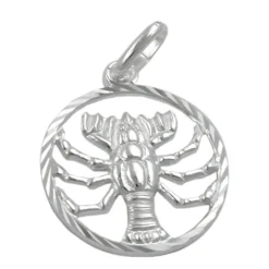 Anhänger 15mm Silberanhänger Sternzeichen Krebs 925 Echtsilber für Damen