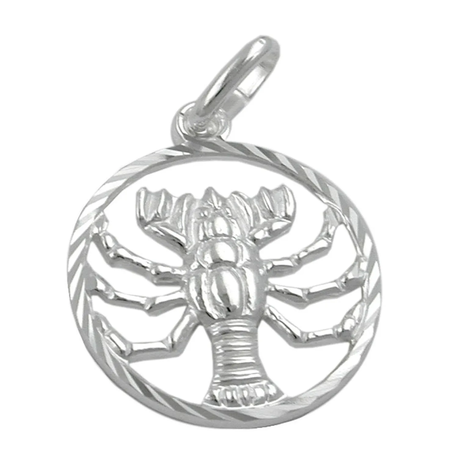 Anhänger 15mm Silberanhänger Sternzeichen Krebs 925 Echtsilber für Damen