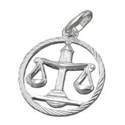 Anhänger 7mm Silberanhänger Sternzeichen Waage 925 Echtsilber für Damen