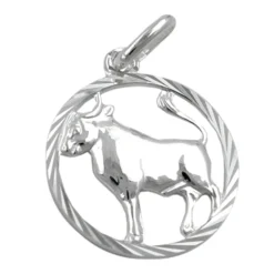 Anhänger 15mm Silberanhänger Sternzeichen Stier 925 Echtsilber für Damen