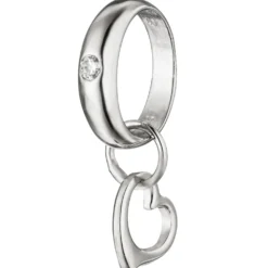 Anhänger 3,1mm Taufanhänger Taufring mit Herz Herzchen weiße Zirkonia 925 Silber